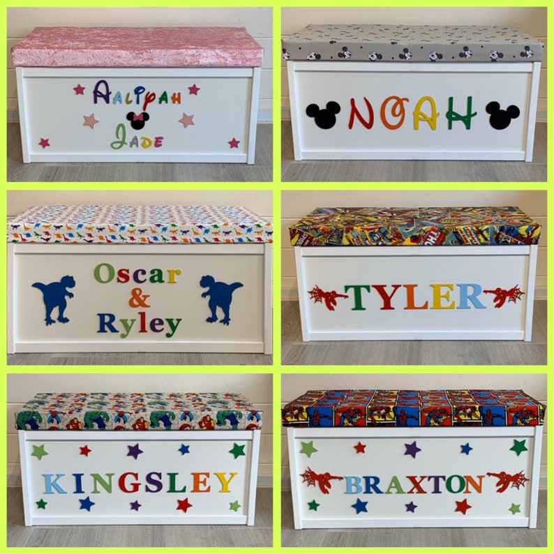 Kids Toy Box Wooden Tidy Benches Storage Unit White Chest Etsy