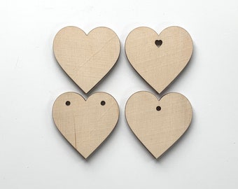 8cm Wooden LOVE HEARTS Craft Hanging Shape Gift Tag Wedding Decoration Embellishment