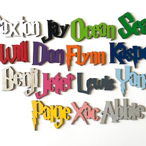 Personalised wooden names , Laser cut, personalised to suit, wall art and door craft, Personalised wooden names image 1