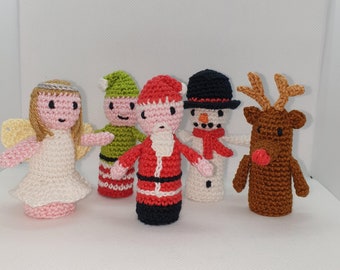 Christmas finger puppets PDF crochet pattern