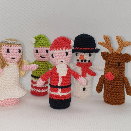 Crochet Pattern of Christmas Finger Puppets Christmas Crochet Etsy