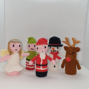 Christmas finger puppets PDF crochet pattern