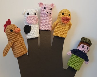 Old Macdonald crochet pattern finger puppets