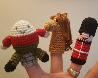Patrón de crochet para marioneta de dedo Humpty Dumpty - rimas infantiles