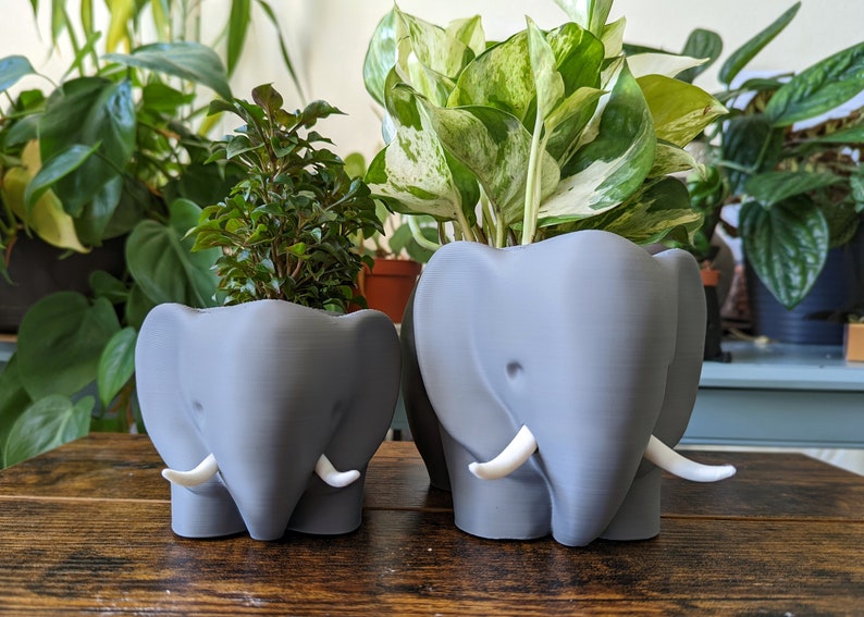 Elephant Planter Succulent Pot Indoor Animal Planter Gift Etsy