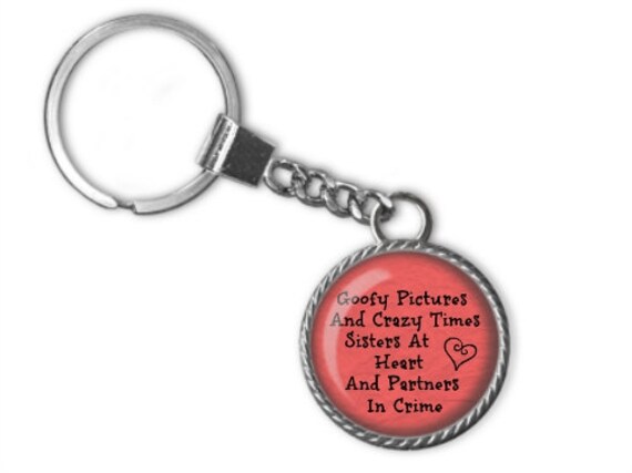 Sisters Necklace Partners In Crime Funny Quote Image Pendant Etsy