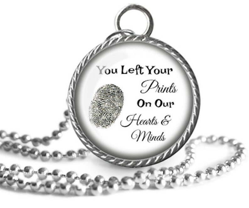 Fingerprint Necklace In Loving Memory Custom Made Loss Of A Etsy