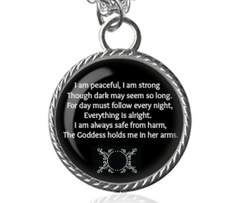 Wiccan Necklace Calming Chant Necklace Triple Goddess Image | Etsy