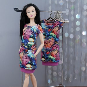 Kleid Corals 2 für 12 Fashion Dolls mtm Barbie, Fashion Royalty, Poppy Parker und ähnliche Puppen Bild 1