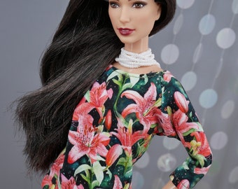 Sweaterkleid "Lily" für 12" Fashion Dolls/Fashion Royalty, Made to move Barbie, Poppy Parker, NuFace u.a.