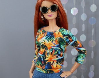 Sweater "Strelizia #1" für Fashion Royalty, Barbie, Poppy Parker, FR2-6/NuFa2+3 oder andere 12 " Modepuppen