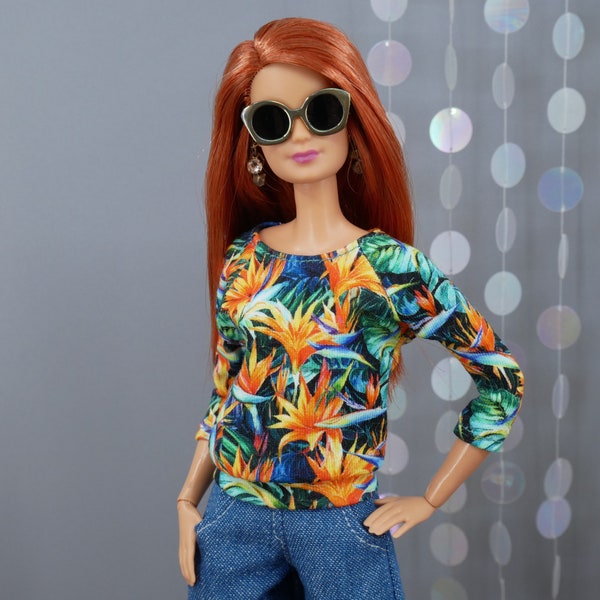 Sweater "Strelizia #1" für Fashion Royalty, Barbie, Poppy Parker, FR2-6/NuFa2+3 oder andere 12 " Modepuppen