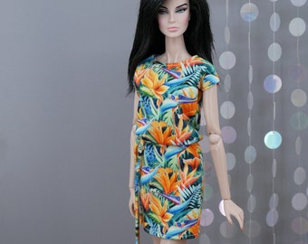 T-shirt Kleid "Strelizia" für 12" Fashion Dolls - Barbie, Fashion Royalty und ähnliche Puppen