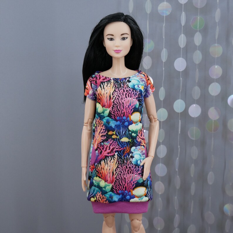 Kleid Corals 2 für 12 Fashion Dolls mtm Barbie, Fashion Royalty, Poppy Parker und ähnliche Puppen Bild 5