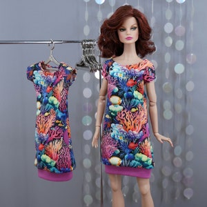 Kleid Corals 2 für 12 Fashion Dolls mtm Barbie, Fashion Royalty, Poppy Parker und ähnliche Puppen Bild 3