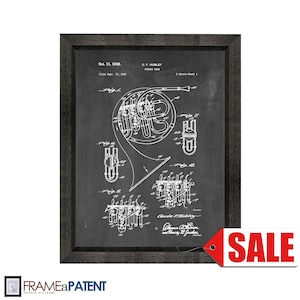 French Horn Patent Print Poster - 1949 - Historical Vintage Wall Art - Great Gift Idea
