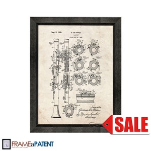 Clarinet Patent Print Poster - 1939 - Historical Vintage Wall Art - Great Gift Idea