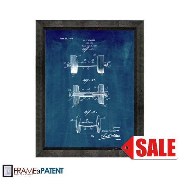 Dumbbell Patent Print Poster - 1928 - Historical Vintage Wall Art - Great Gift Idea