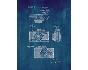 Camera Patent Print Poster - 1940 -  Historical Vintage Wall Art