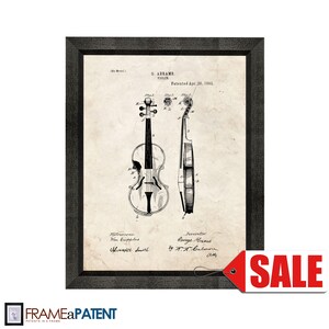 Violin Patent Print Poster - 1892 - Historical Vintage Wall Art - Great Gift Idea