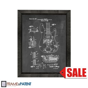 Fender Electromagnetic Pickup For Lute-type Musical Instrument Patent Print Poster - 1961 - Historical Vintage Wall Art - Great Gift Idea