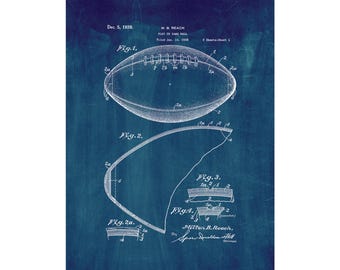 Football Patent Print Poster - 1939 -  Historical Vintage Wall Art