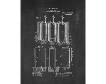 Urinal Patent Print Poster - 1910 -  Historical Vintage Wall Art
