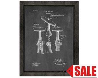 Corkscrew Patent Print Poster - 1883 - Historical Vintage Wall Art - Great Gift Idea