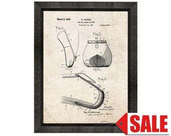 Toe and Ballet Slipper Patent Print Poster - 1929 - Historical Vintage Wall Art - Great Gift Idea