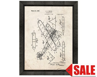 Airplane Kite Patent Print Poster - 1936 - Historical Vintage Wall Art - Great Gift Idea