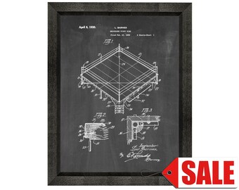 Knockdown Fight Ring Patent Print Poster - 1930 - Historical Vintage Wall Art - Great Gift Idea