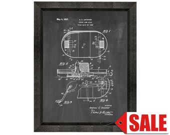Hockey Game Board Patent Print Poster - 1937 - Historical Vintage Wall Art - Great Gift Idea