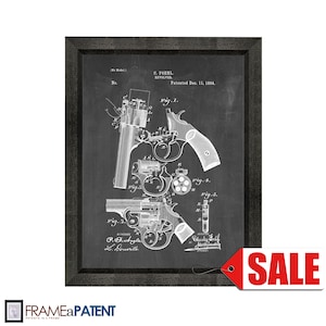 Revolver Patent Print Poster - 1894 - Historical Vintage Wall Art - Great Gift Idea