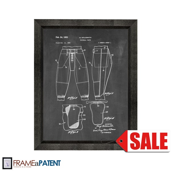 Football Pants Patent Print Poster - 1953 - Historical Vintage Wall Art - Great Gift Idea