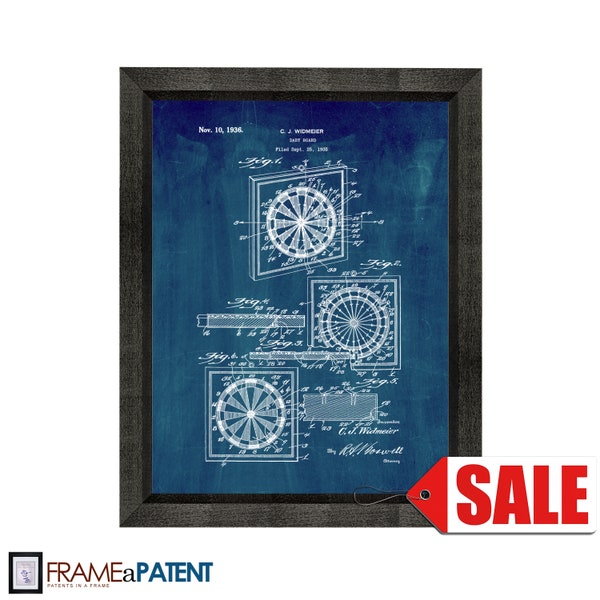 Dart Board Patent Print Poster - 1936 - Historical Vintage Wall Art - Great Gift Idea