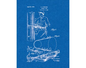 Lineman's Belt Patent Print Poster - 1931 -  Historical Vintage Wall Art