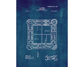 Landlord's Game Patent Print Poster - 1904 -  Historical Vintage Wall Art