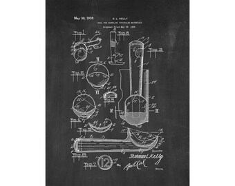 Ice Cream Scoop Patent Print Poster - 1939 -  Historical Vintage Wall Art
