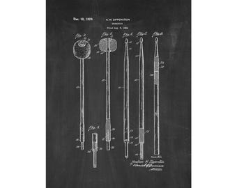 Drumstick Patent Print Poster - 1929 -  Historical Vintage Wall Art