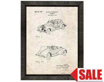 Automobile Patent Print Poster - 1932 - Historical Vintage Wall Art - Great Gift Idea