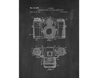 Photographic Camera With Coupled Exposure Meter Patent Print Poster - 1962 -  Historical Vintage Wall Art