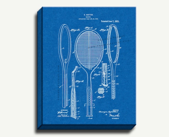 Tennis or Squash Racket 1933 Patent Print Art Print Ready To Be Framed!