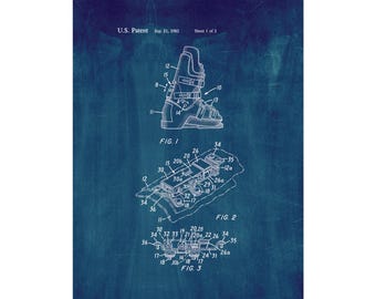 Forward Lean Adjuster For Ski Boots Patent Print Poster - 1982 -  Historical Vintage Wall Art