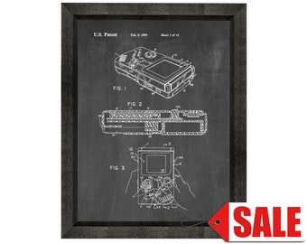 Gameboy Video Game System Patent Print Poster - 1993 - Historical Vintage Wall Art - Great Gift Idea