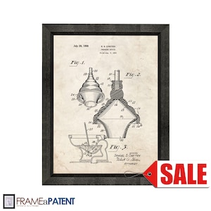 Toilet Plunger Patent Print Poster - 1958 - Historical Vintage Wall Art - Great Gift Idea