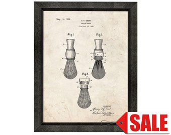 Shaving Brush Patent Print Poster - 1924 - Art mural vintage historique - Excellente idée cadeau