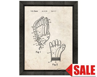 Ice Hockey Glove With Removable Palm Patent Print Poster - 1994 - Historical Vintage Wall Art - Great Gift Idea