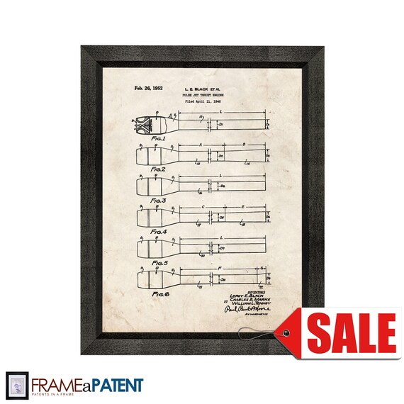Pulse Jet Thrust Engine Patent Print Blueprint