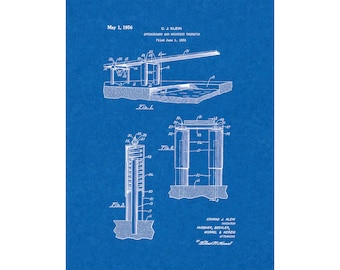 Diving Springboard Patent Print Poster - 1956 -  Historical Vintage Wall Art