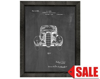 Automobile Patent Print Poster - 1934 - Historical Vintage Wall Art - Great Gift Idea